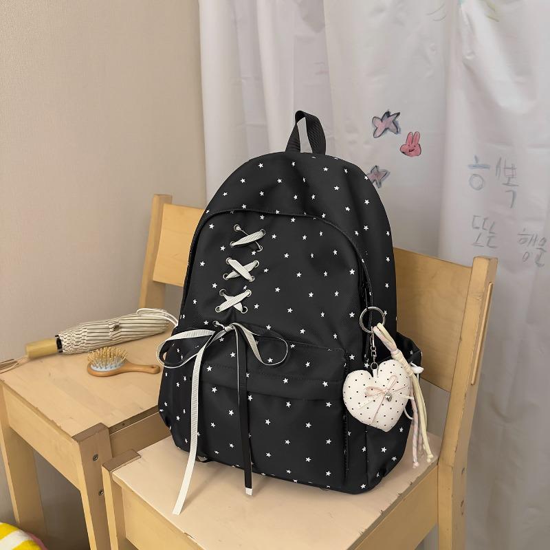 Atmosfera a cuore da ragazza zaino scuola ragazze medie design di nicchia pois nuovo zaino donne viaggio leggero
