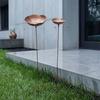 Rusty Flower Bird Bath Garden Stake Outdoor Bird Feeder with Stake Metal Flower Yard Art Stake Water Feeder for Birds Bees Butterflies