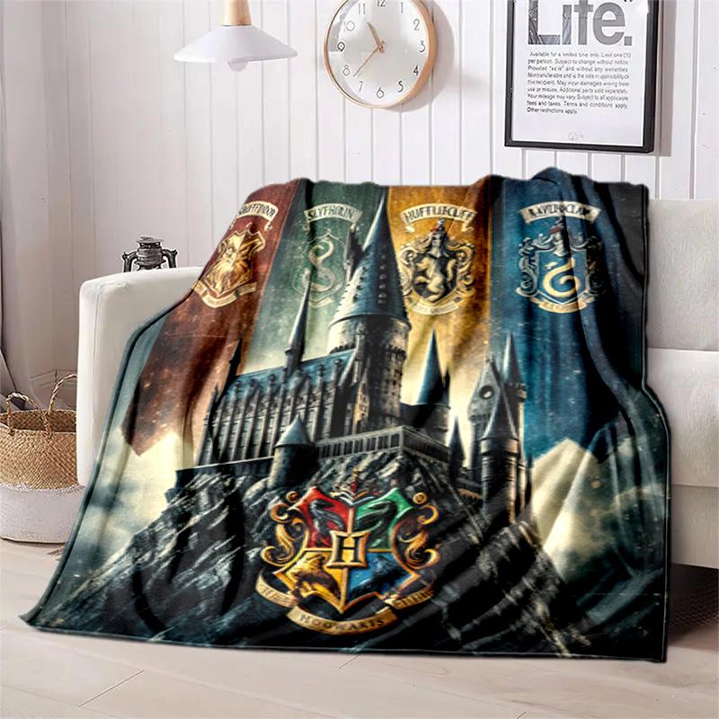 1PC science fiction themed Harry Potter printed blanket, all season lightweight home office outdoor nap multifunctional blanket