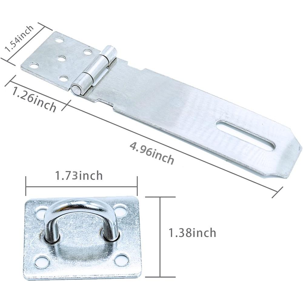Door Padlock Hasp, 3 Inch Stainless Steel Hasp And Staple Shed Lock Latch Heavy Duty Gate Security For Window Cabinet Pet Cage Crate,Silver
