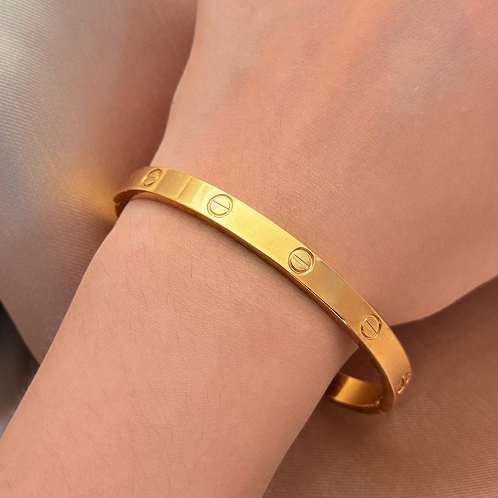 Elegantes Zirkonarmband - Weißer Titanstahl für Damen