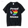 Proud Mama Gay Pride T Shirt LGBTQ Lesbian Mother of Mom Queer Momma Long or Short Sleeves Vintage Washed Breathable Unisex