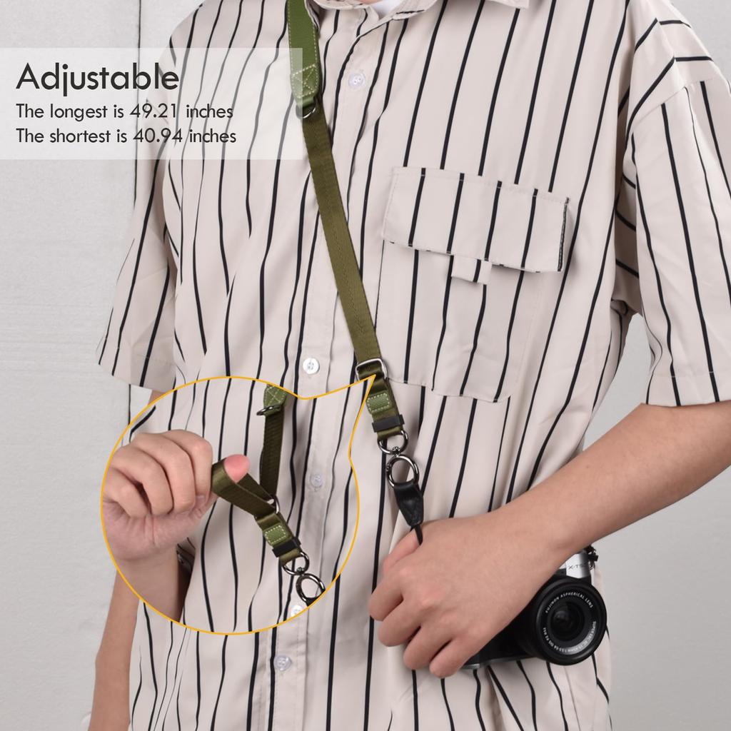 VOVMOEYA Camera Camera Neck Strap with Triangle Ring for and Compatible with Fuji Compact and Mirrorless Digital Total Crossbody or Neck Drop PU