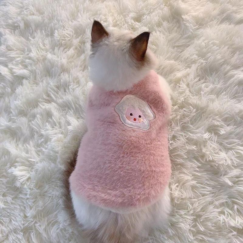 Faux Rabbit Fur Winter Warm Dog Cat Fleece Clothes Warm Breathable Cat Clothing Thickened Wear Resistant Pet Vest Cat