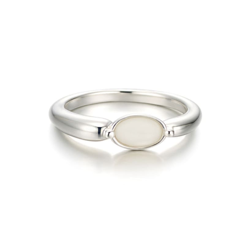 PAIGEFLYNN JEWELRY [925 Silver] Mu Pale Oval Shape Ring