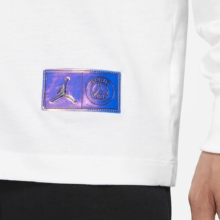 Air Jordan x Paris Saint-Germain Long-Sleeve Tee White Men Tops CZ0792-100