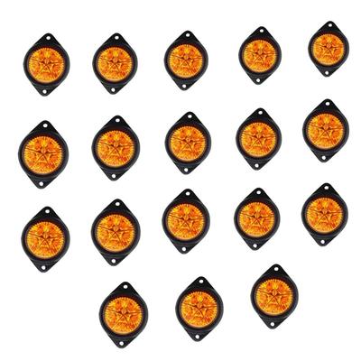 18 Pack LED Truck Trailer Amber Side Marker Lights | Chicken Lights | Waterproof 24V | Universal Fit for Semi Trucks & Cargo Trailers