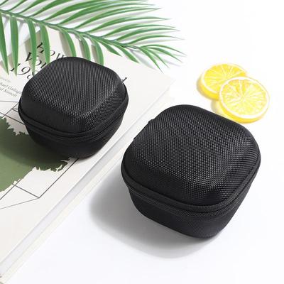 Quadratische Aufbewahrungstasche für Kopfhörer aus EVA mit Reißverschluss, Bluetooth-Kabelhalter, verstärkte Dicke