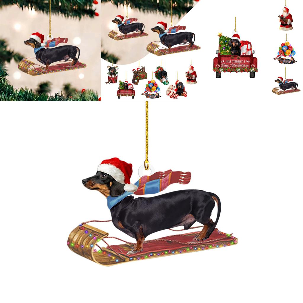 Adorable 2023 New Christmas Dachshund Series Tree Ornament For Home And Car Decor