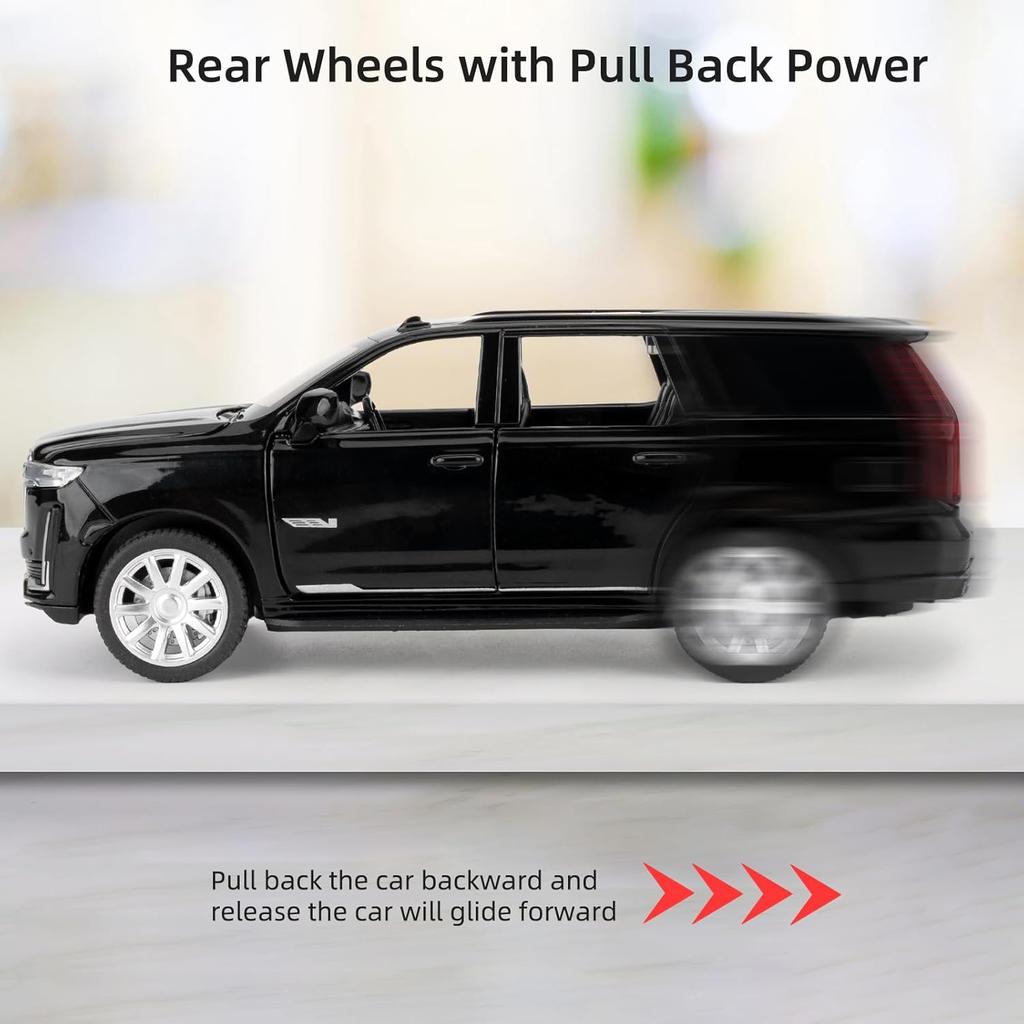 1:32 Scale Car Model Compatible for Collectible Escalade SUV Diecast Toy Vehicle, Zinc Alloy Pull Back Toy Car with Sound and Light for Adult Boys