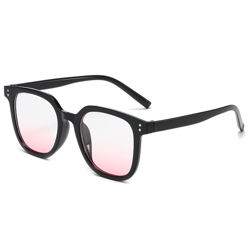 Pink Powder Blusher Glasses Women Fashion Korean Oversized Gradual Eyeglasses Black Frame Pink Vintage Trend Square Sunglasses