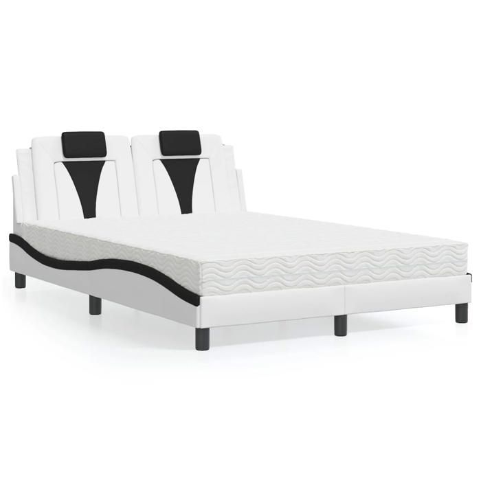 VidaXL Lit avec Matelas, Lit Rembourré avec Coussin de Tête de Lit, Lit Double, Lit Adulte, Meuble de Chambre à Coucher 3208788