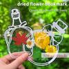 40/60Pcs DIY Handmade Transparent Dried Flower Bookmark Set Clear Bottle Shape Bookmarks For Collecting Dried Flowers Bookmarks