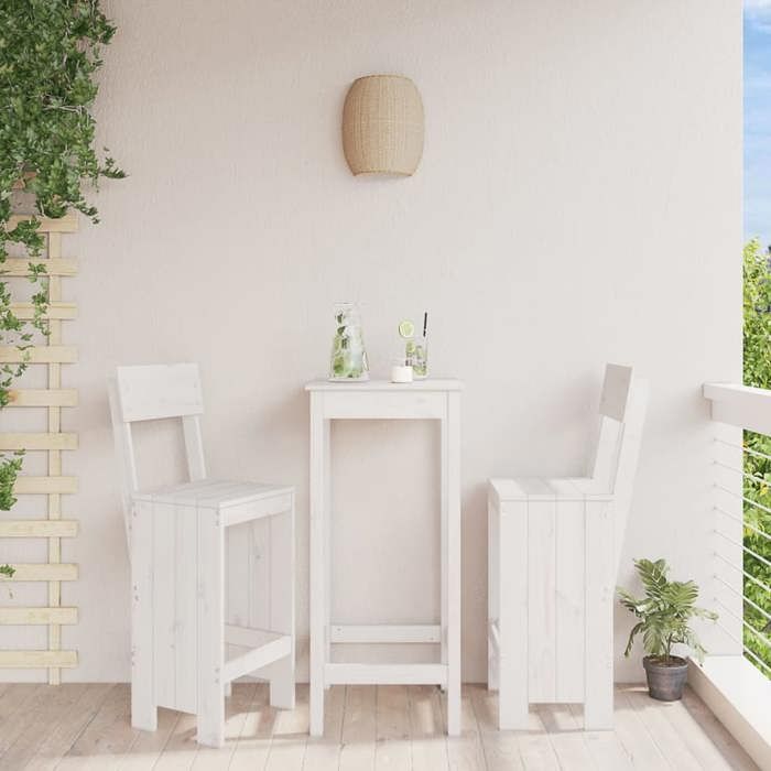 VidaXL Set of 2 Bar Stools, Pub Chair, Bistro Seat, Outdoor Terrace Balcony Patio Garden Furniture, White 825360