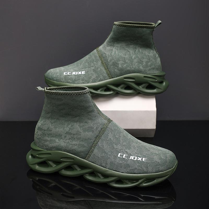 

New socks and shoes lightweight fly-woven breathable twist sole casual sports shoes 47 зелений