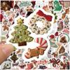 10 30 50 100Pcs New Year Christmas Cartoon Stickers Deer Santa Claus Snowman Decals Waterproof Cute Aesthetic Decoration Sticker
