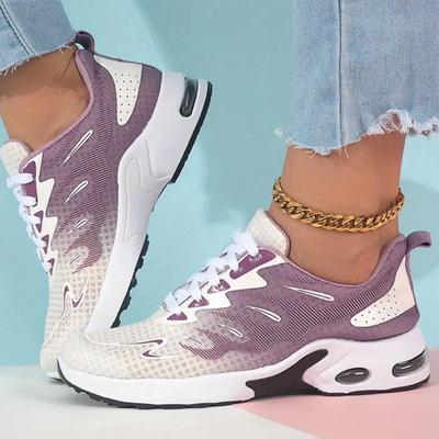 Fashion Women's Casual Sports Shoes Running Shoes New Fashion Mesh Breathable Lightweight Sports Shoes Women Lace Up Walking Sneakers