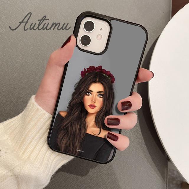 Brunette Blonde Girl Cute Phone Case for iPhone 11 12 13 14 Pro Max mini XR XS SE 2020 6S 7 8 Plus Samsung Galaxy S21 S22 Cover