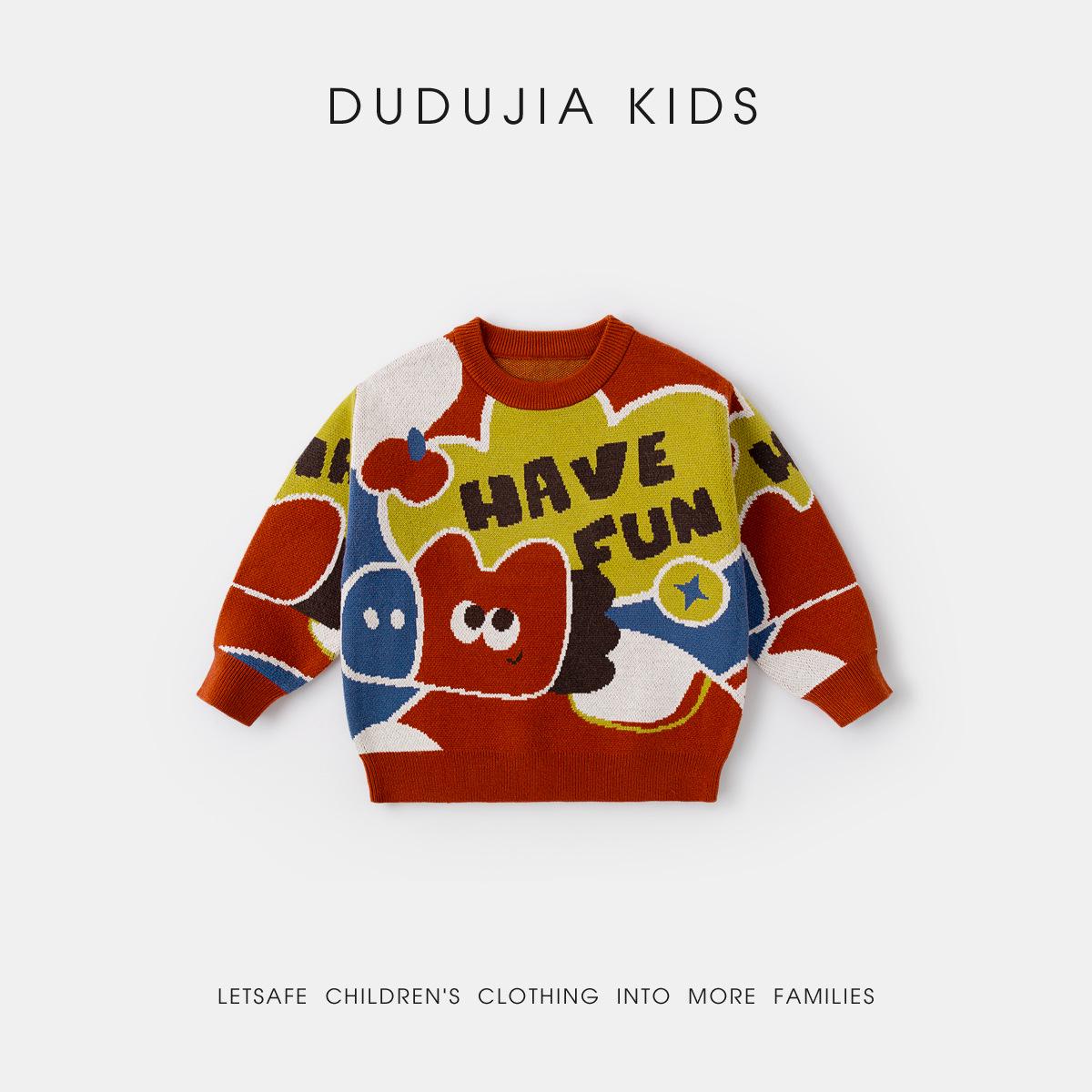 Праздничный красный зимний свитер Dudujia для мальчиков 90 cm