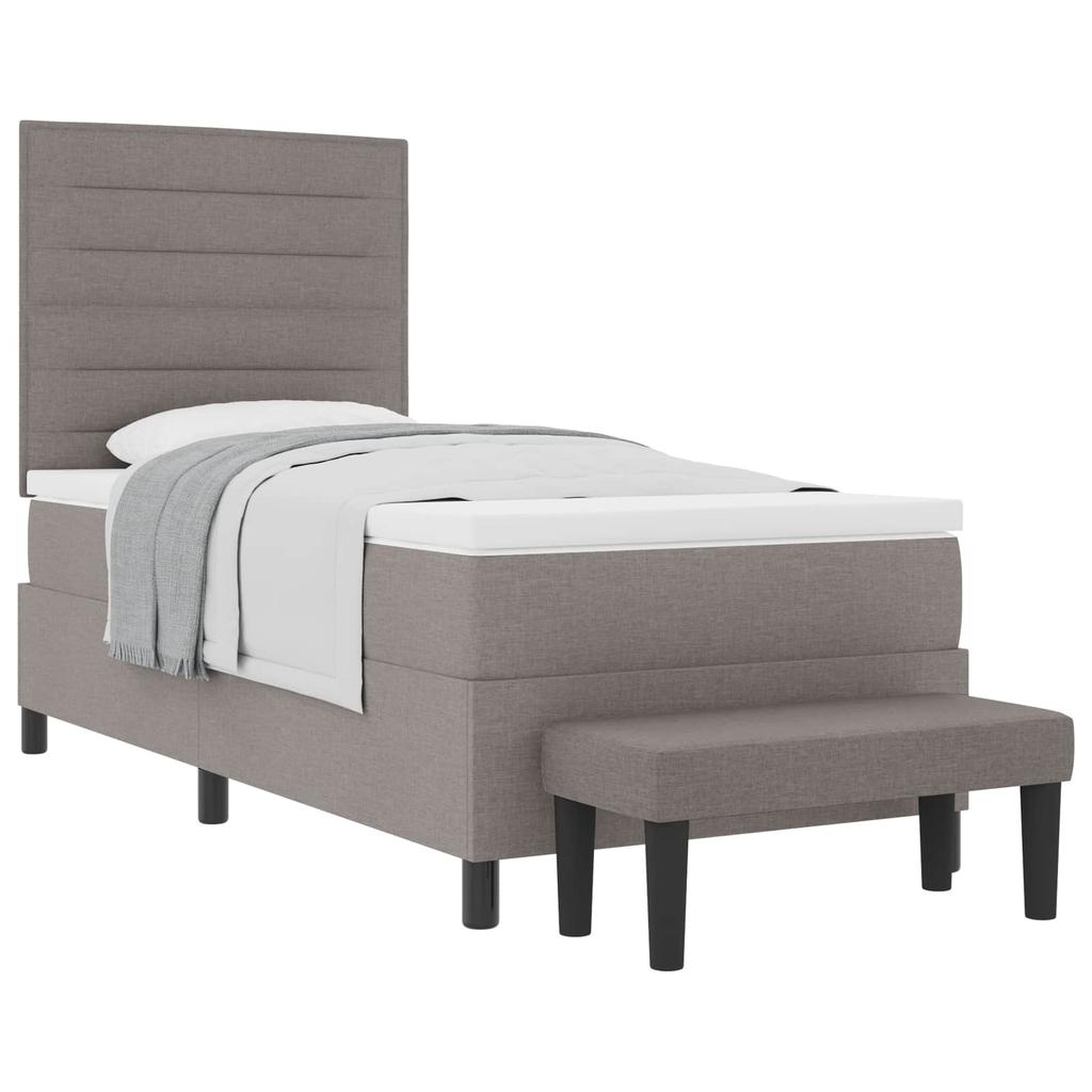 Box Spring Bed with Headboard Taupe 80 x 200 cm Fabric