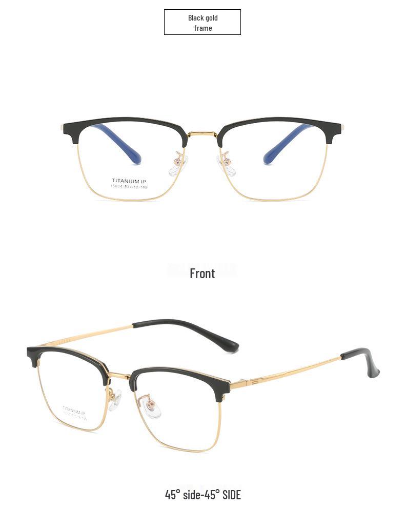 Eyewear: 2024 Unisex Titanium TR Eyebrow Glasses for Business/Myopia, Model 15004