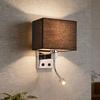 NETTLIFE Switch for Wall Light, Indoor Bedside Lamp, Fabric Lampshade, Retro Style, E27 Socket