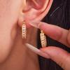 Oumaka Minimalist Zircon Earrings: Double-Sided Stainless Steel, 18K Gold-Plated