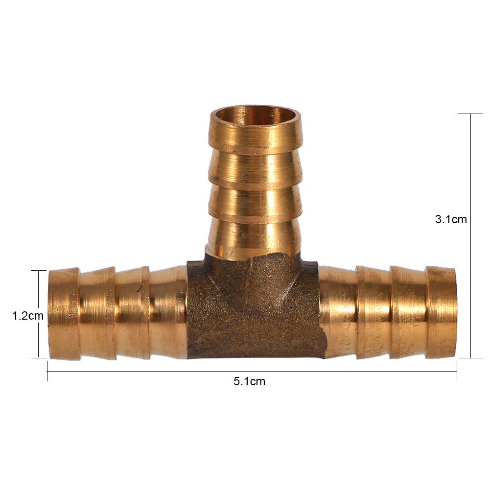 3 Way Hose Joiner Brass T Piece 3 Way Fuel Hose Joiner Connector For Compressed Air Oil Gas Pipe T Piece 3 way Fuel Hose Joiner