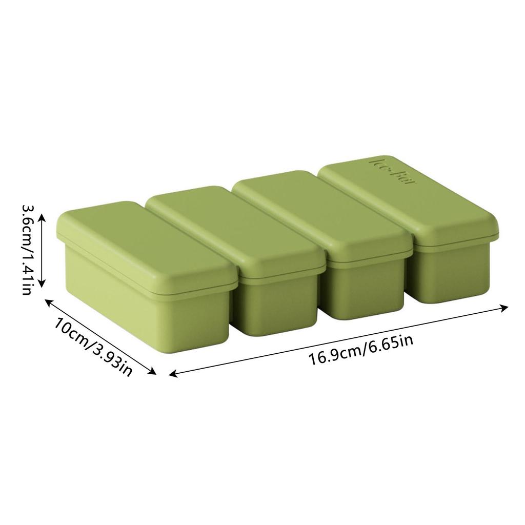 Silicone Ice Cube Tray Mold 4 Grids Reusable Ice Mold For Ice Cream Cake Pudding Chocolate Mould Maker Bar Kitchen Gadgets