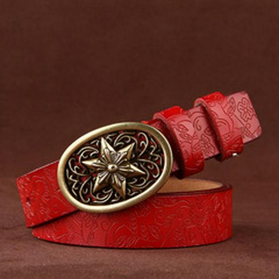 Women's Korean Court Style Antique Cowhide Leather Belt - Retro Decorative Waistband