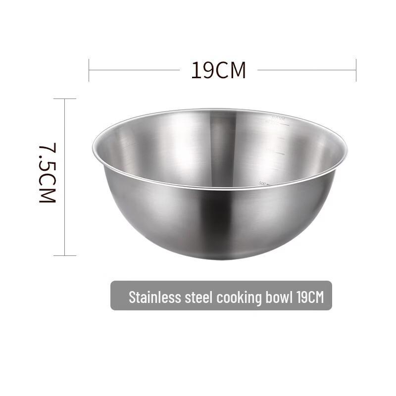 ZISIZ Thickened Stainless Steel Mixing Bowl with Scale
