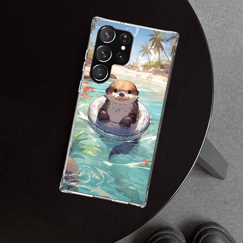 Animal Otter Cute Cartoon Phone Case Cover for Samsung Galaxy S26 S25 Edge S24 S23 Ultra S22 Plus S21 FE S20 + Art Customized Fu