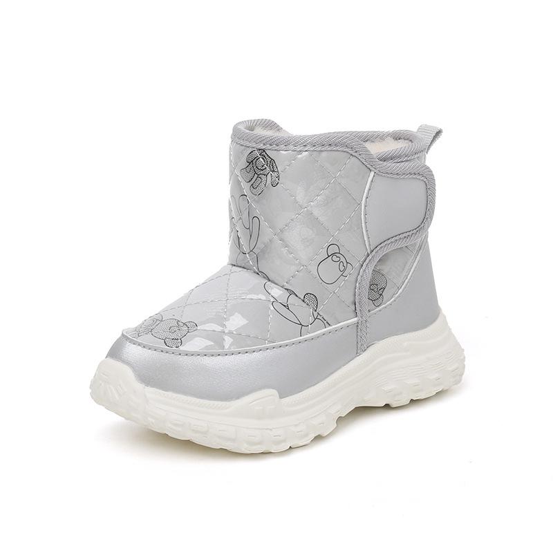 Little Liubao Winter Velvet Baby Boots: Warm, Waterproof Cotton Snow Boots for Ages 2-4 with Ultra-Fiber Leather Surface
