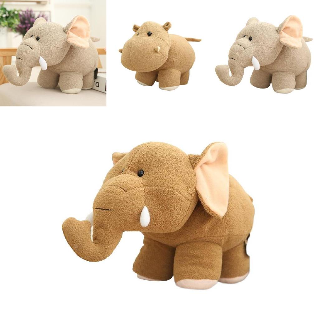 Realistic Hippo And Elephant Plush Toys For Kids' Birthday Gifts