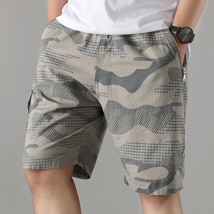 Summer Cotton Casual Shorts Drawstring Soft Loose  Beachwear Joggers Camouflage Sports Pants