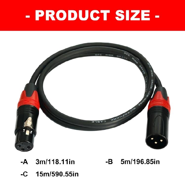 Recording XLR Signal Cable 3 Pin Male To Female, Flexible Line for Desk Side Source, Voice Use, and Stream Work