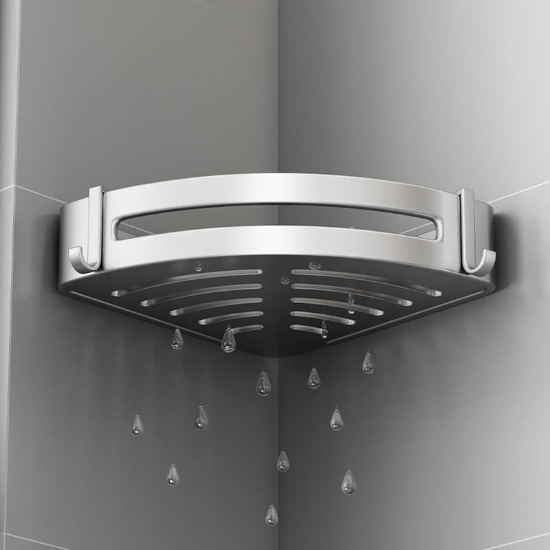 Badezimmerregal ohne Bohren, Wandmontage, Shampooflasche, Dusch-Eckregal, Toiletten-Aufbewahrungsregal, Aluminium, Badezimmer-/Küchenzubehör