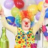 TIVUNORON Clown Costume Set, 5Pcs Clown Accessories Includes Rainbow Vest Wig Red Nose Bow Tie Gloves, Circus Carnival Cosplay Costume