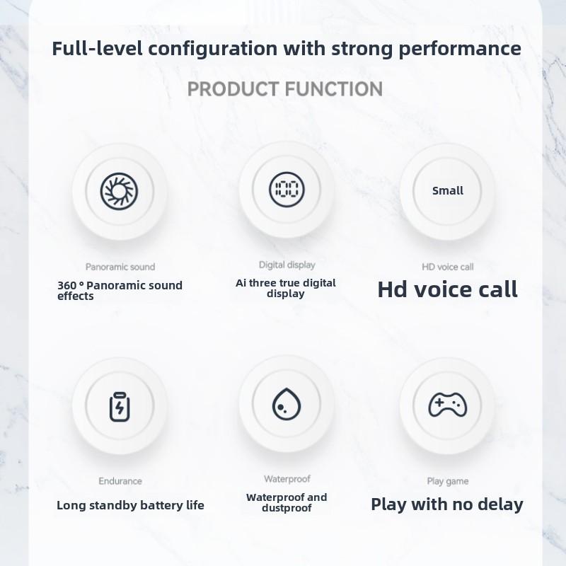 Bluetooth Headphone Ultra Long Endurance Wireless Headphone Bluetooth Noise Reduction Digital Display Slide