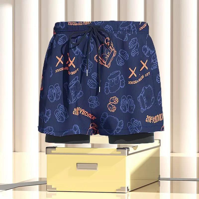 Mens Quick-Dry Swim Trunks With Inner Brief Support Loose Fit Athletic Board Shorts Swimming Beach Surfing