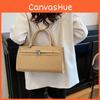Elegant Women Soft Handbag Internal Solid Color Design And Lock Decoration