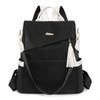 Stylish Black & White Nylon Backpack - Large Capacity, Lightweight, Multi-Pocket Design with Adjustable Straps for Travel, School, and Work