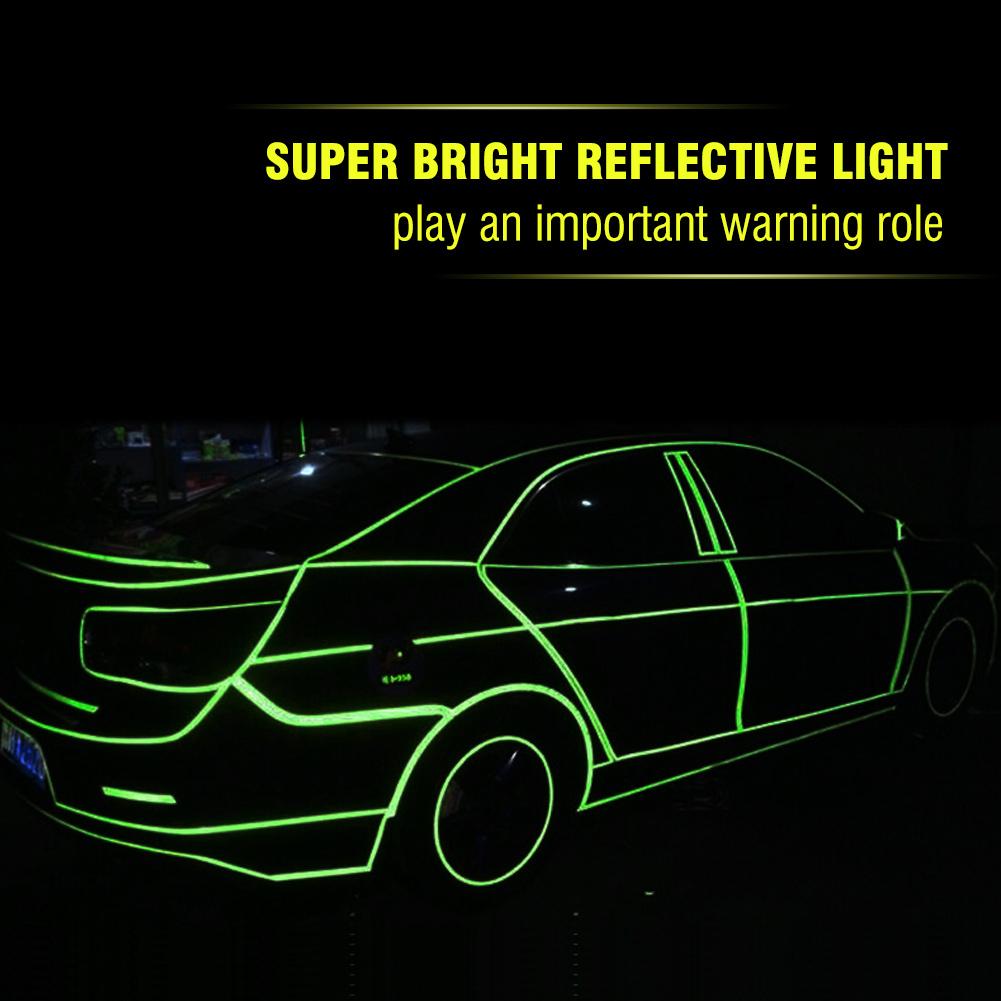 2 Rulo Bisiklet Bisiklet Yansıtıcı Çıkartmalar Güvenlik Jant Çıkartması Şerit Bant (Yeşil)