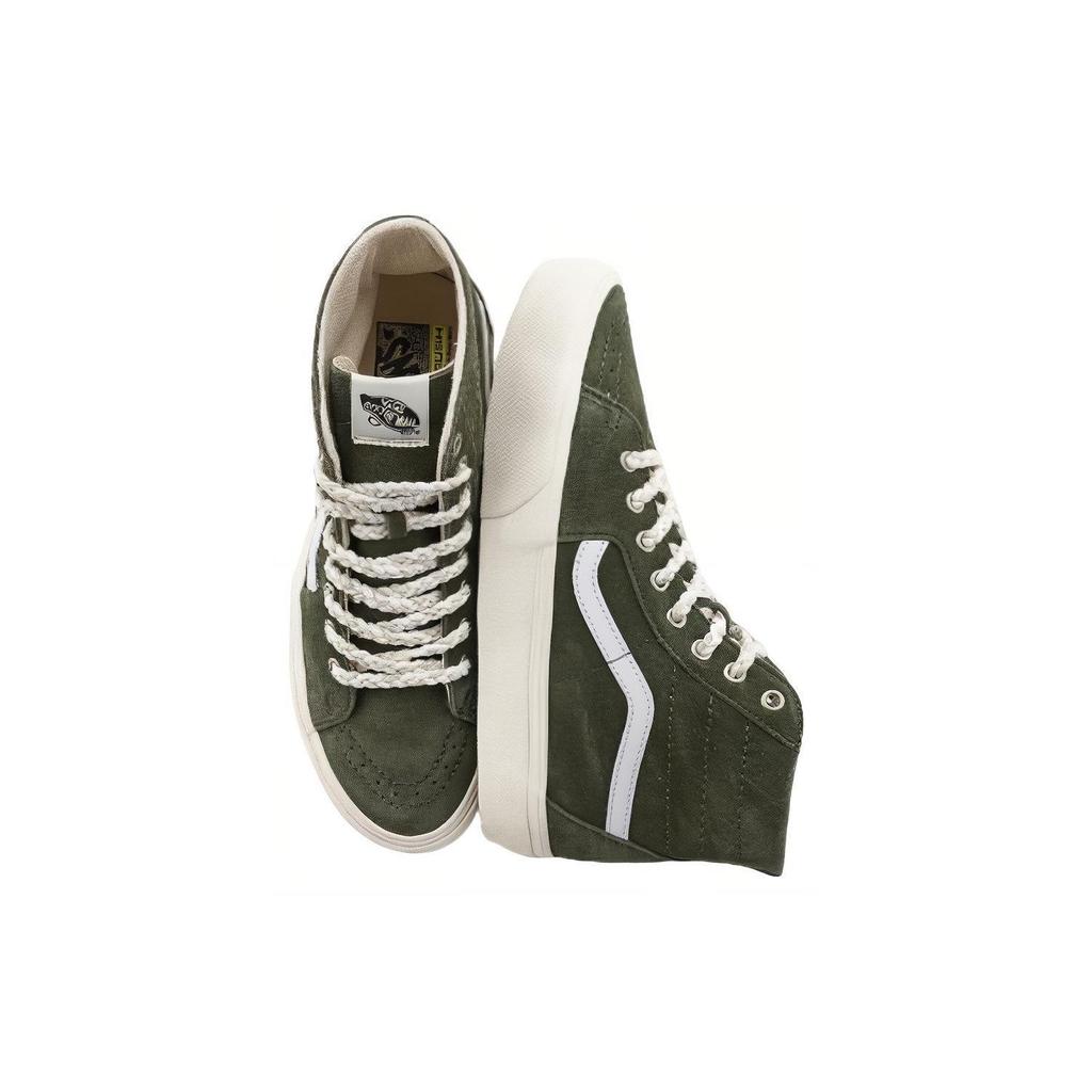 Vans Versatile Simple Comfortable High-Top Skate Shoes Unisex Sneakers Green VN0009Q0KFR