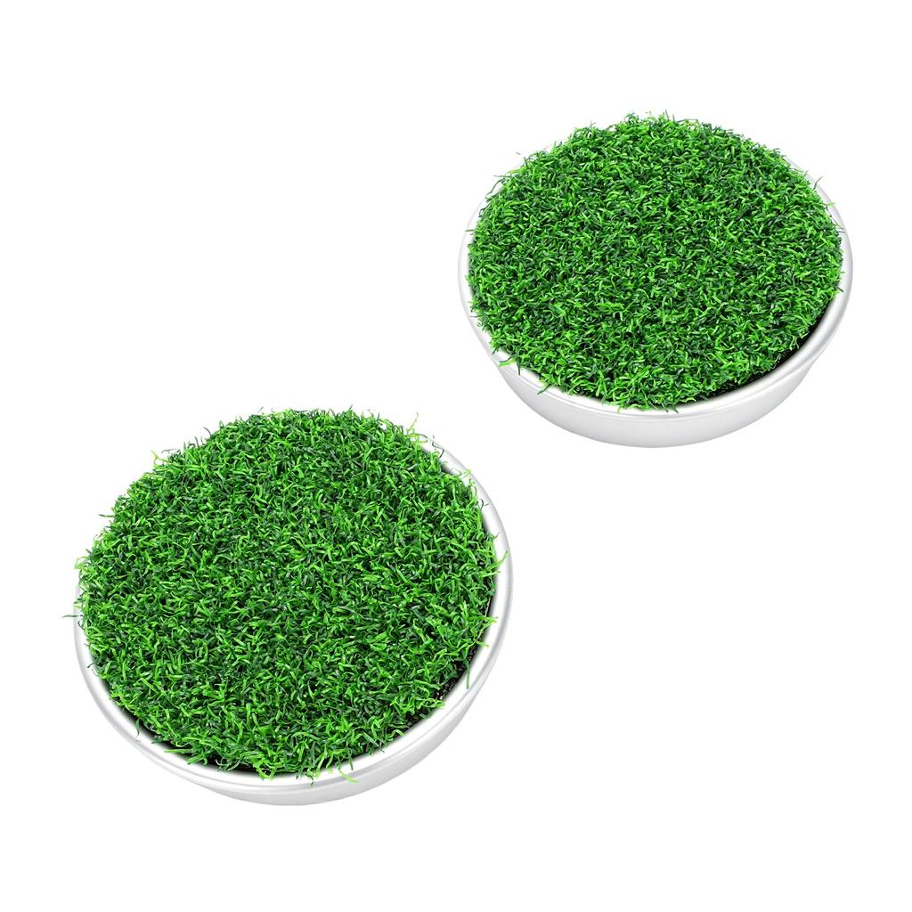2 Stück Golf Lochbecher Putting Green Metallbasis Simuliertes Rasen Putting Green Lochabdeckung für Backyard Übung
