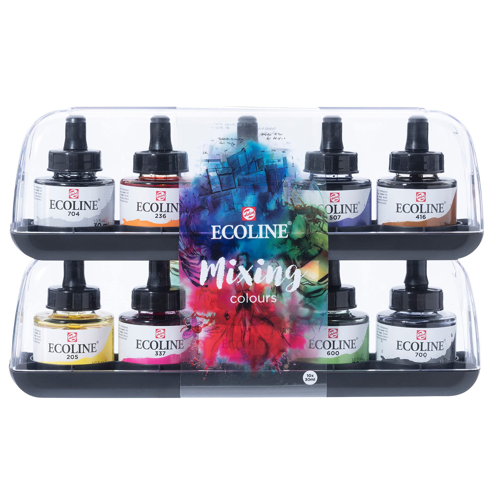 

Talens Japan Ecoline Color Ink, 10-Color Set, T1125-9902, 30ml