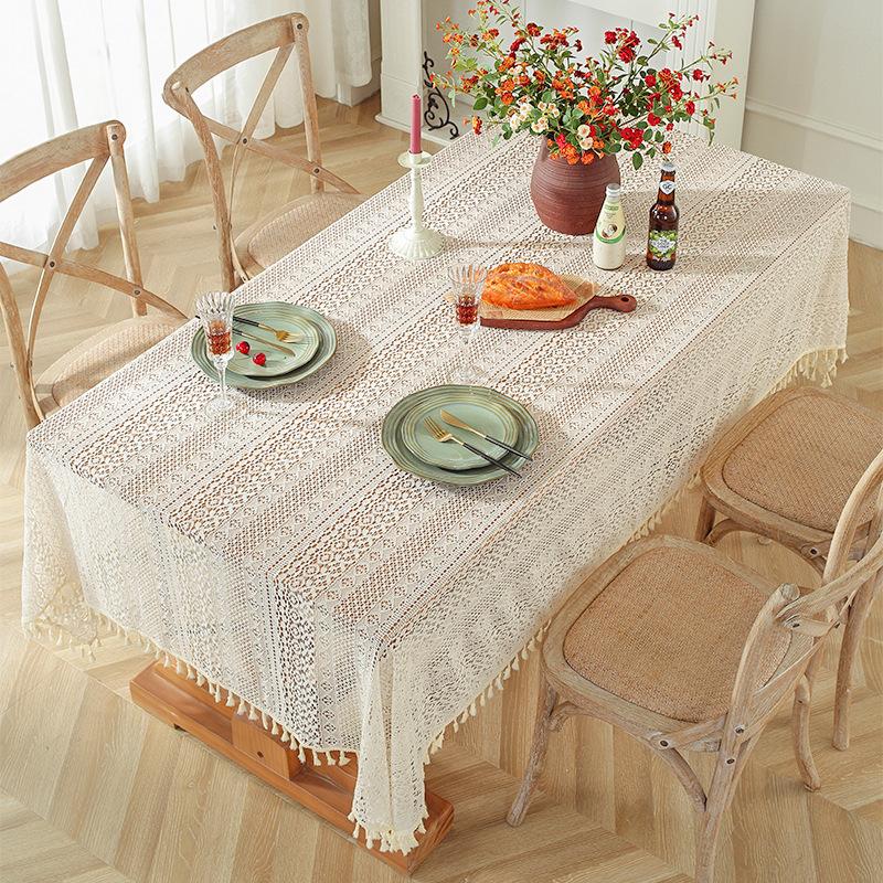 Modern Simple Tablecloth Tablecloth Dustproof Nordic Living Room Tv Cabinet Small Cover Retro Lace Tablecloth Rectangular Tea