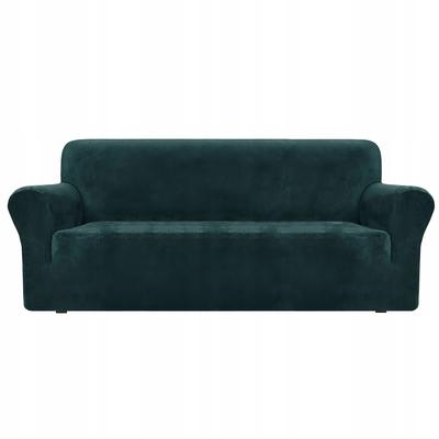 Cover for a 3-seater Sofa, Velvet Corner Sofa, Elastic, Tess, Green