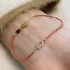 2026 Red Rope Plated 18k Rose Gold Horseshoe Buckle Bracelet Natal Year Horse Year Transfer Diamond-encrusted Woven Couple Hand Rope