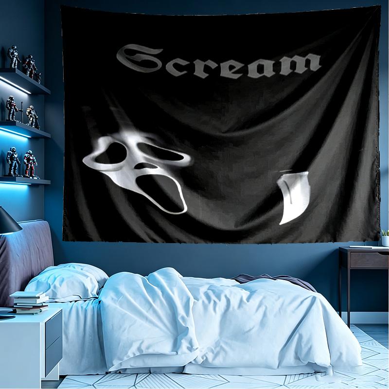 Ghostface Print Tapestry, Lightweight Wall Hanging, for Bedroom, Dorm, Living Room, Home Art Decor, Birthday Christmas Gift for Friends
